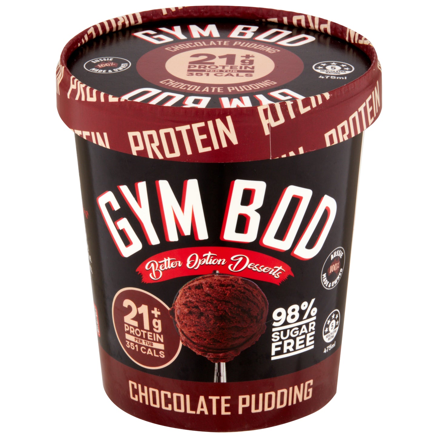 GYM BOD CHOCOLATE PUDDING 6 X 475ML