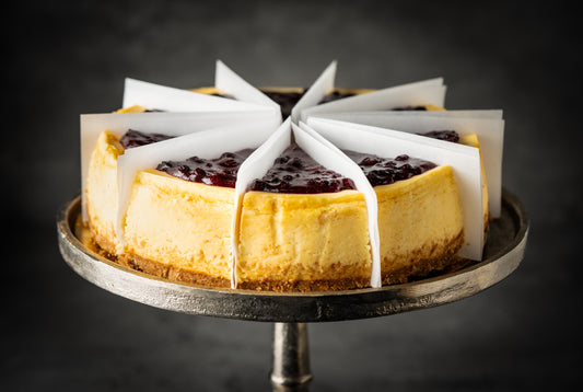 Looma's Blueberry Cheesecake 8" Sliced into 10