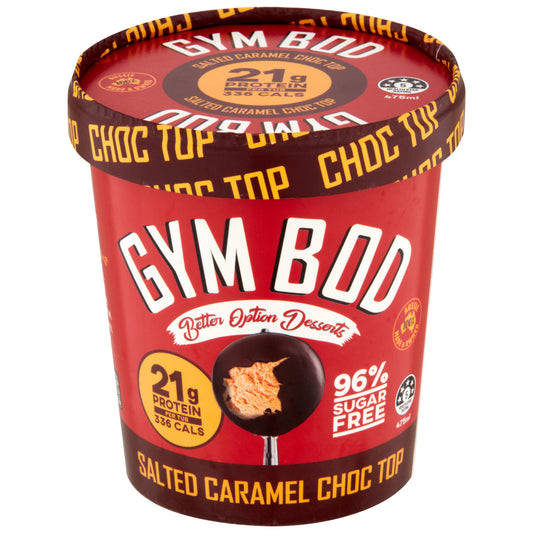 GYM BOD SALTED CARAMEL CHOC TOP 6 X 475ML