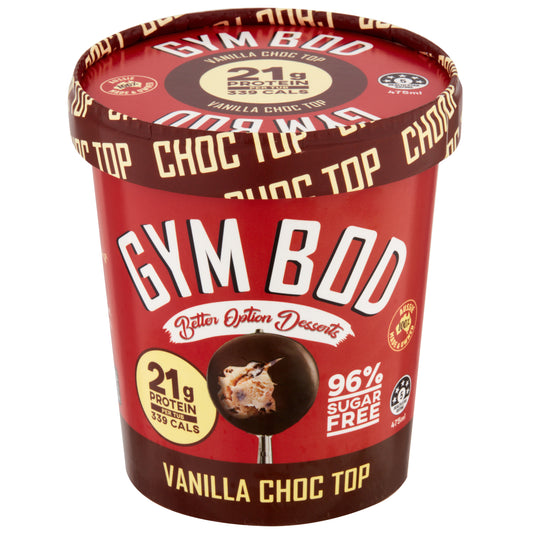 GYM BOD VANILLA CHOC TOP 6 X 475ML