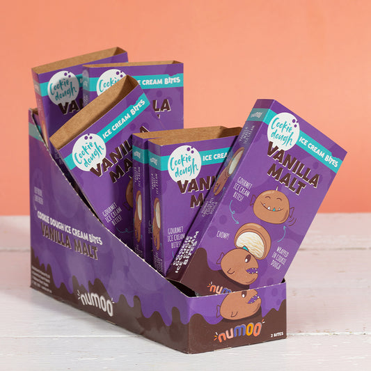 Numoo "Cookie Dough Bites Range" - Vanilla Malt 92g - Box of 16