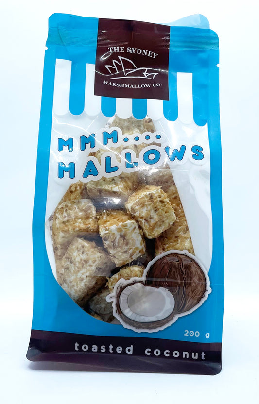 The Sydney Marshmallow Co. Toasted Coconut Marshmallows 200g Bag